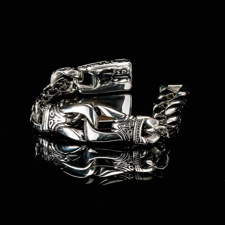 Retro Totem Celtic Knot Chunky Curb Link Bracelet