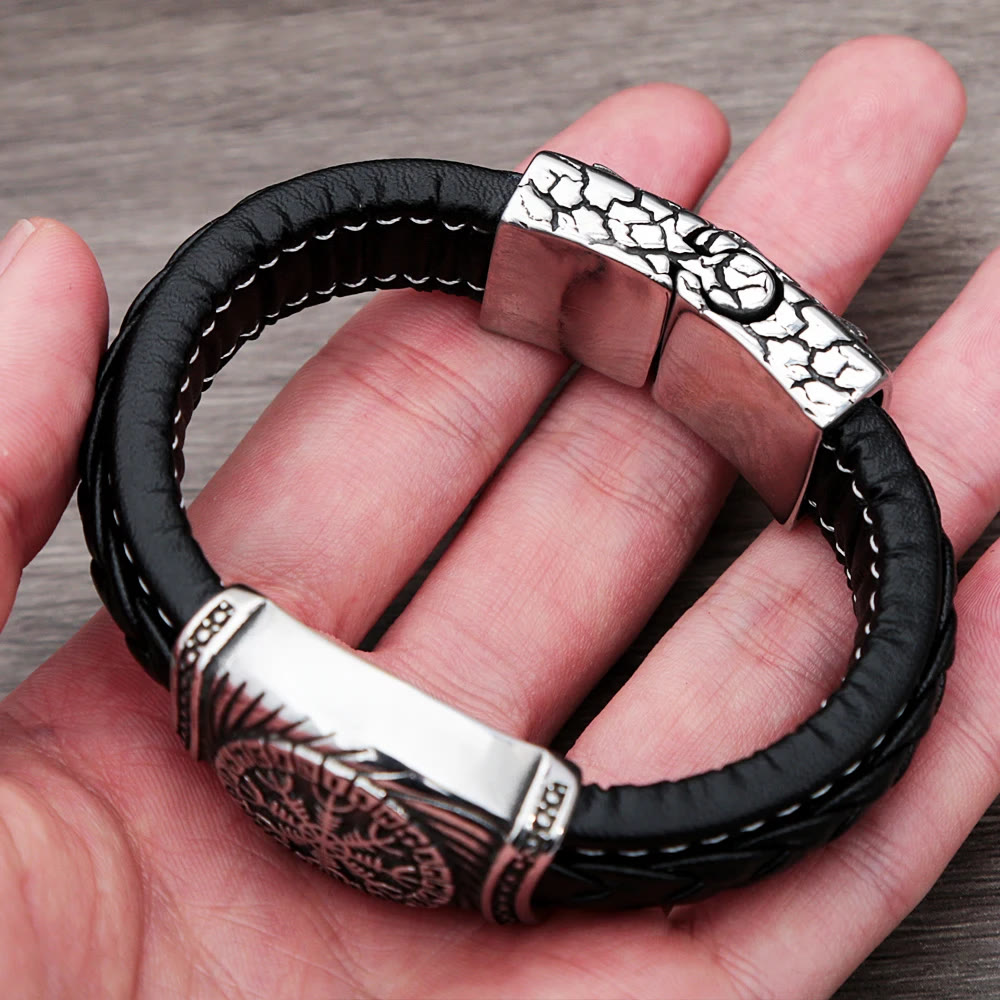 Viking Vegvisir Compass Bangle Valknut Bracelet