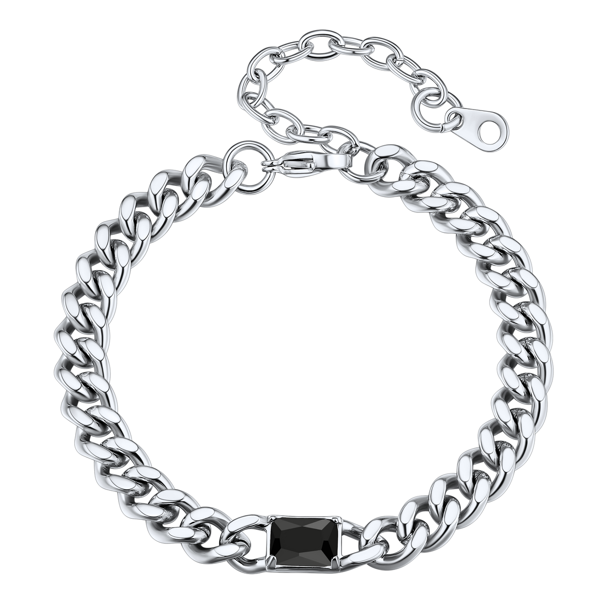 Cubic Zirconia Thick Chain Bracelet for Women Men