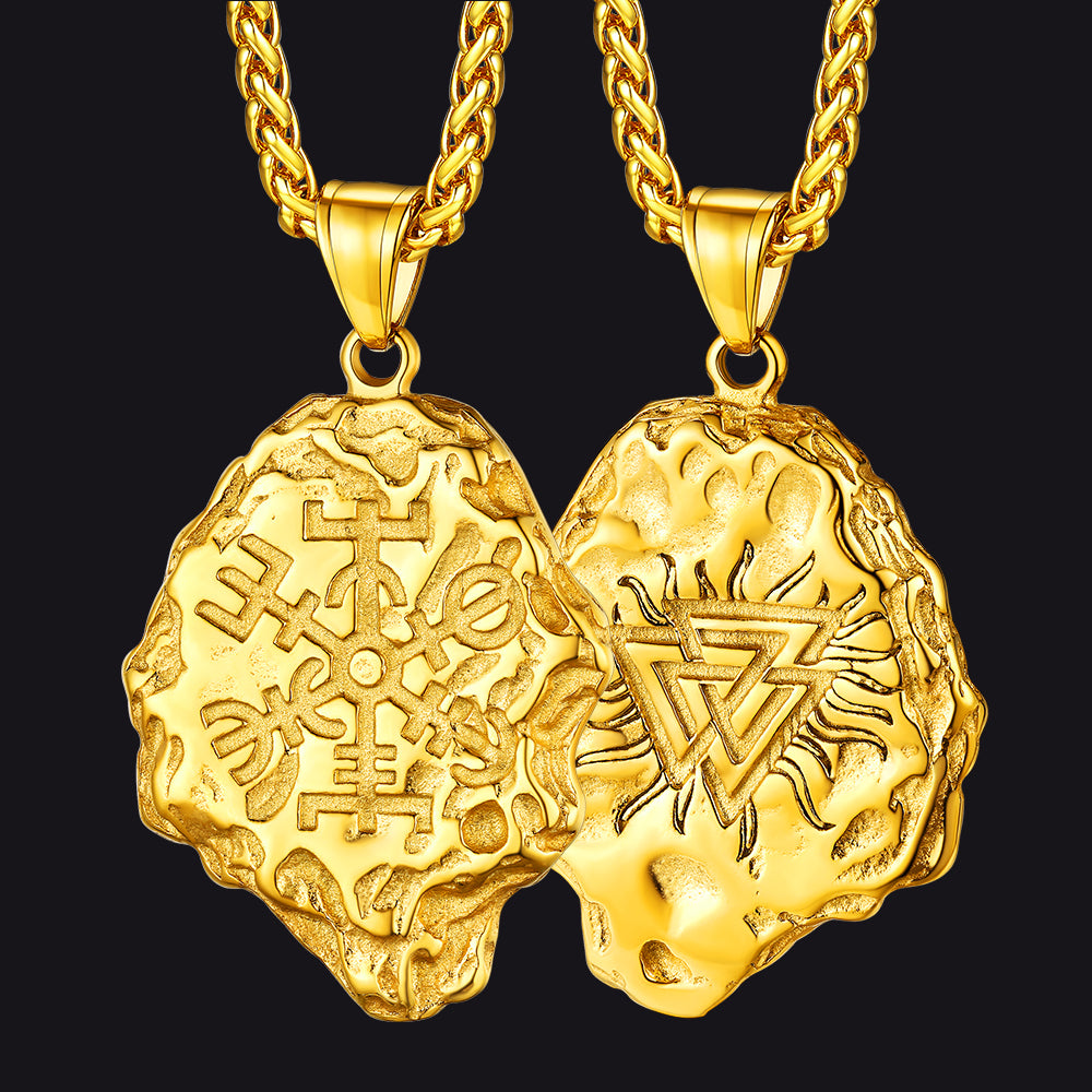 Viking Compass Guiding Pendant Necklace for Men