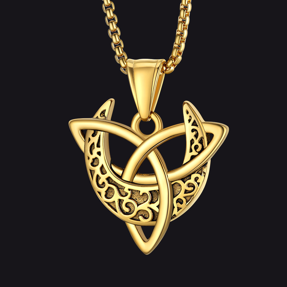 Celtic Knot Moon Goddess Necklace For Men