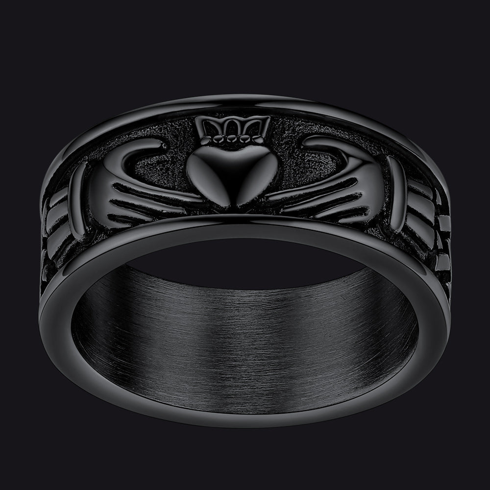 Celtic Claddagh Love Wedding Band Ring for Men Women