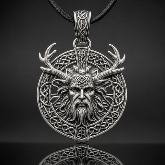 Celtic Cernunnos Horned God Pendant Necklace for Men