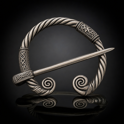 Viking Twisted-Wire Penannular Brooch for Men