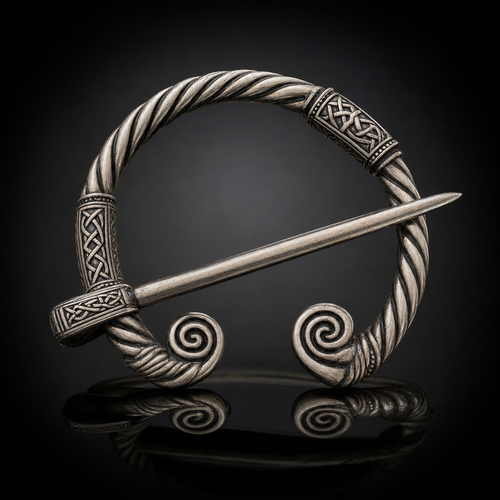 Viking Twisted-Wire Penannular Brooch for Men