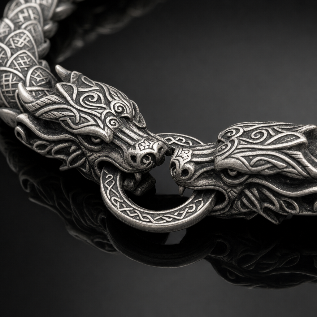 Viking Nidhögg Dragon-Scale Link Chain for Men