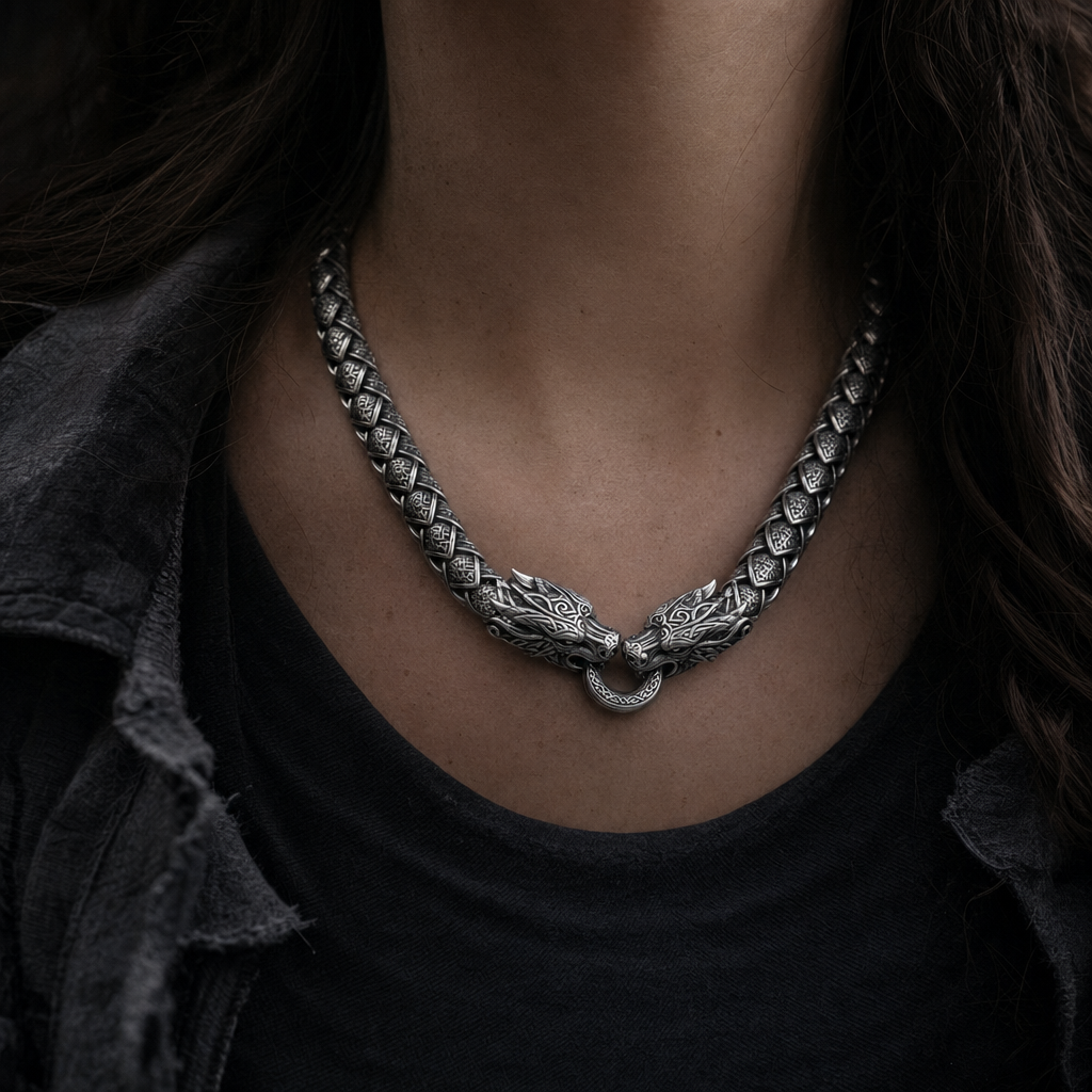 Viking Nidhögg Dragon-Scale Link Chain for Men