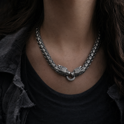 Viking Nidhögg Dragon-Scale Link Chain for Men