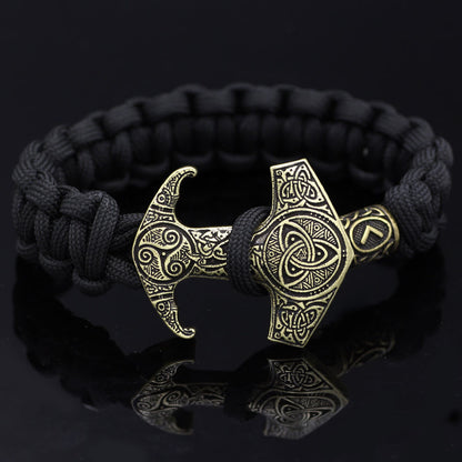 Odin Rune Bead Thor Hammer Mjolnir Bracelet