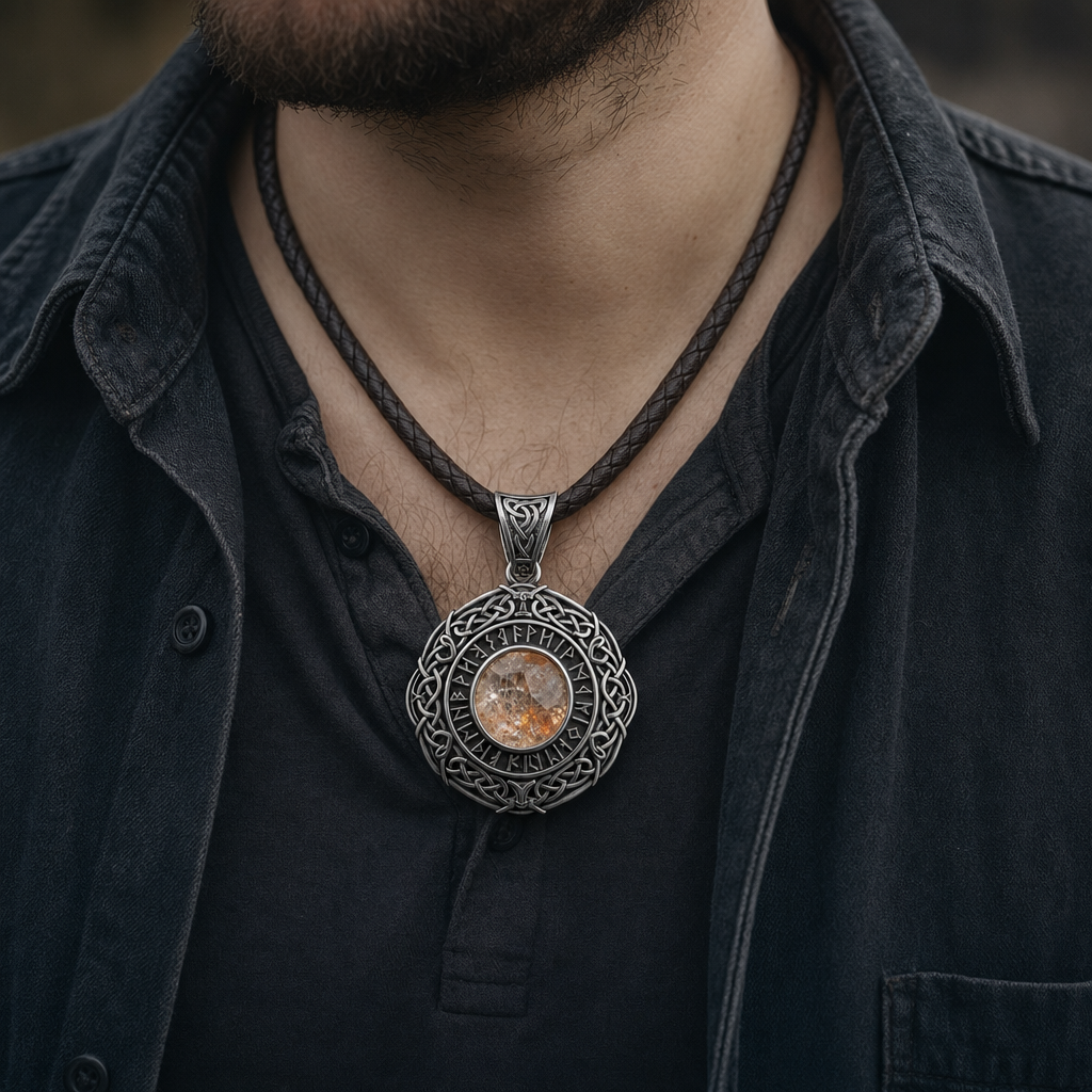 Viking Sunstone (Solarsteinn) Navigation Pendant for Men