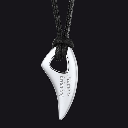 Norse Viking Wolf Tooth Spear Pendant Necklace for Men