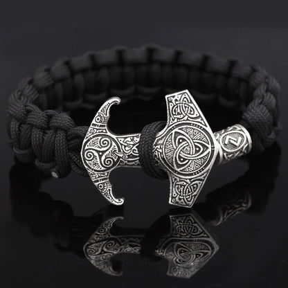 Odin Rune Bead Thor Hammer Mjolnir Bracelet