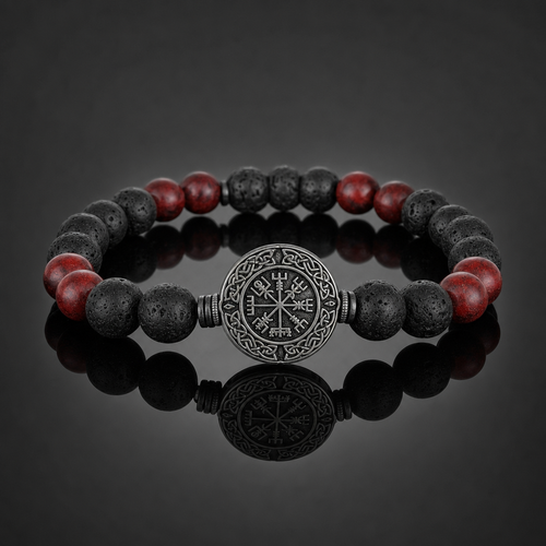 Tiger's Eye Vegvisir Bead Bracelet for Men