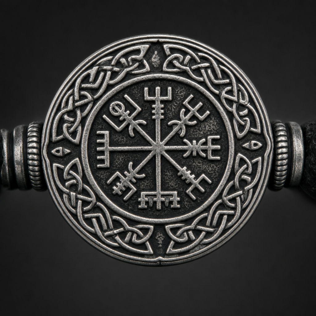 Tiger's Eye Vegvisir Bead Bracelet for Men