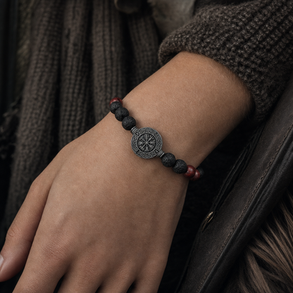 Tiger's Eye Vegvisir Bead Bracelet for Men