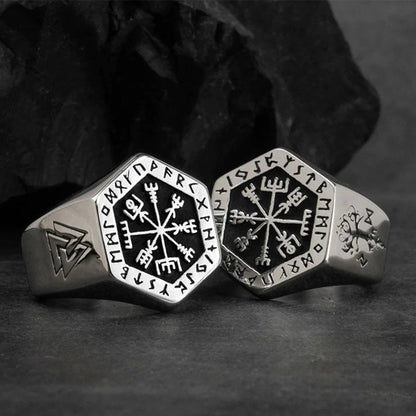 Vegvisir with Valknut Nordic Ring
