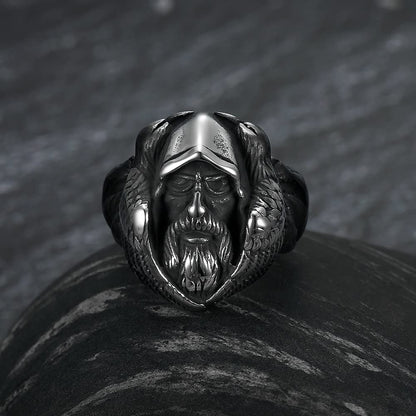Mythology Odin Wolf Stainless Steel Viking Ring
