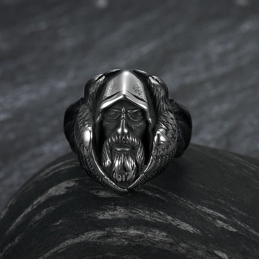 Mythology Odin Wolf Stainless Steel Viking Ring