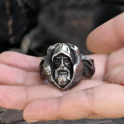 Mythology Odin Wolf Stainless Steel Viking Ring