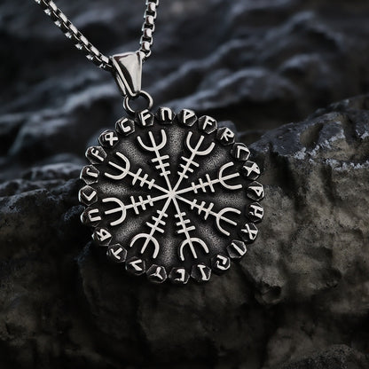 Classic Odin Viking Compass Rune Necklace