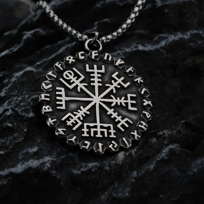 Classic Odin Viking Compass Rune Necklace