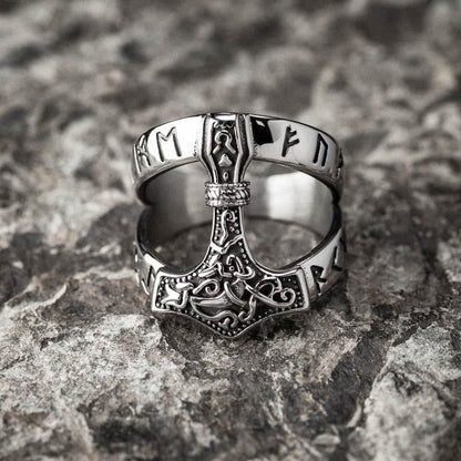 Bold Viking Open Mjolnir Hammer Ring