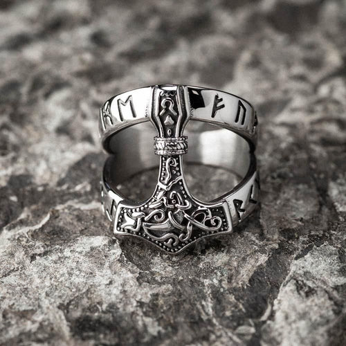 Bold Viking Open Mjolnir Hammer Ring