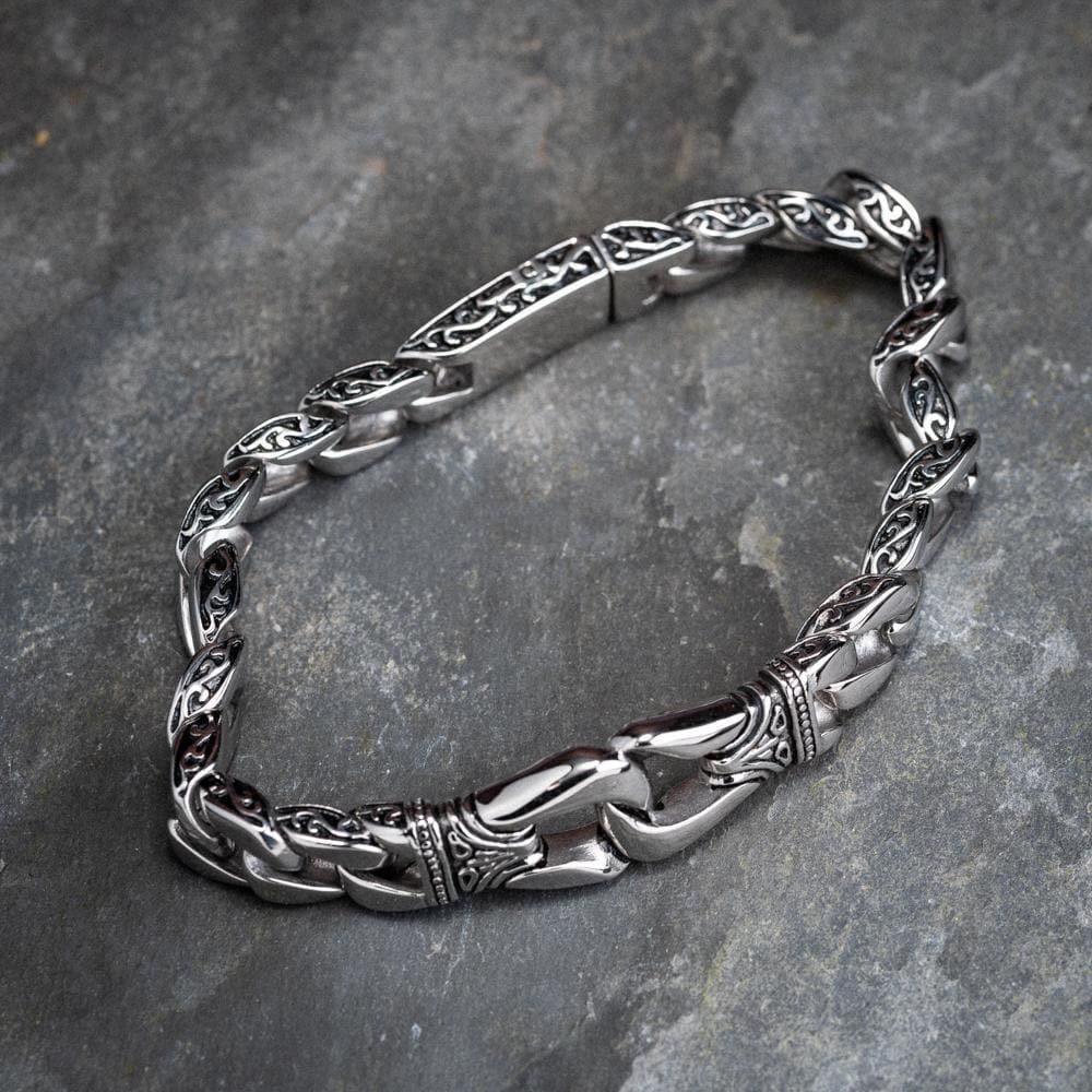 Retro Totem Celtic Knot Chunky Curb Link Bracelet