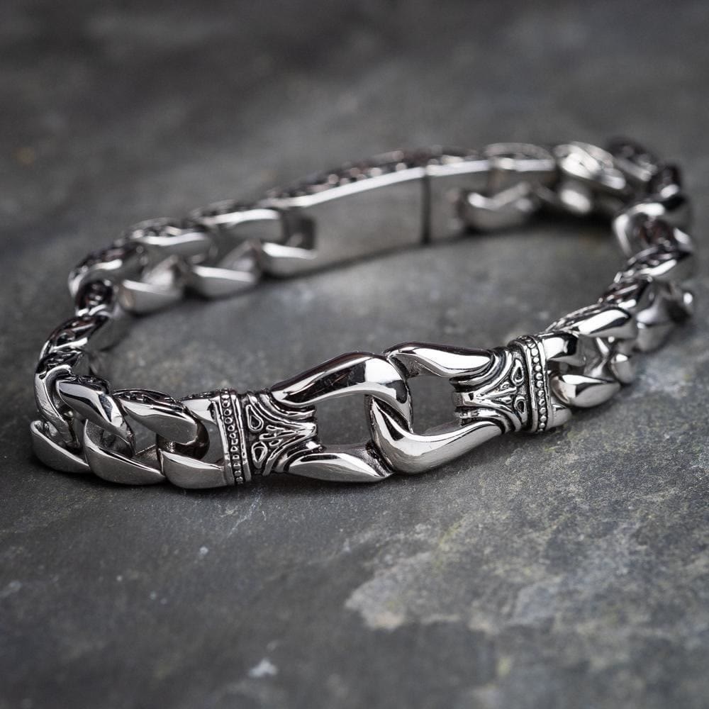 Retro Totem Celtic Knot Chunky Curb Link Bracelet