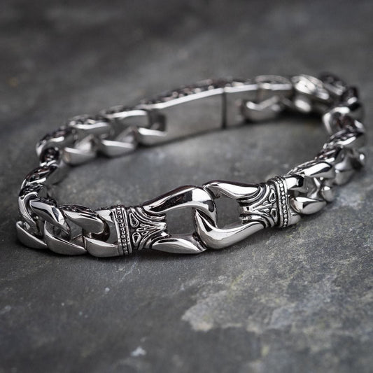 Retro Totem Celtic Knot Chunky Curb Link Bracelet