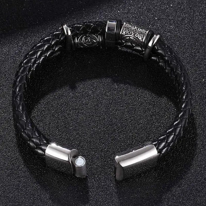 Celtic Knot And Viking Compass Stainless Steel Bracelet