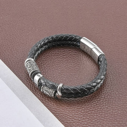 Celtic Knot And Viking Compass Stainless Steel Bracelet