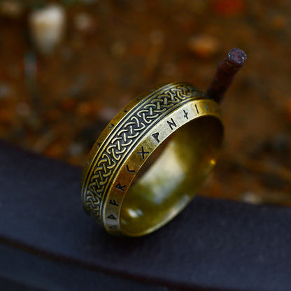 "War God" - Rune Norse Engraved Words Viking Ring