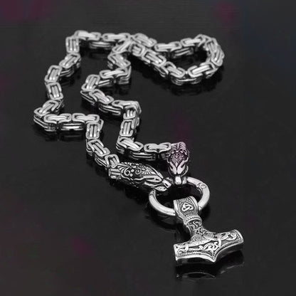 Fenrir Viking Thor's Hammer Necklace & Bracelet