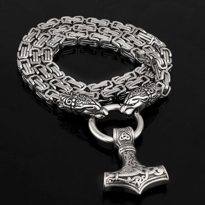 Fenrir Viking Thor's Hammer Necklace & Bracelet