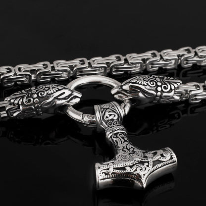 Fenrir Viking Thor's Hammer Necklace & Bracelet