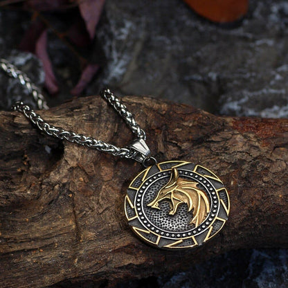 Nordic Wolves Viking Symbol Necklace