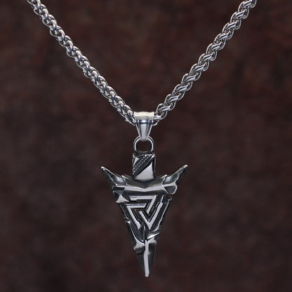Odin's Guidance: Valknut And Gungnir With Othala Rune Necklace
