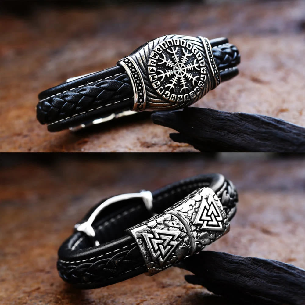 Viking Vegvisir Compass Bangle Valknut Bracelet