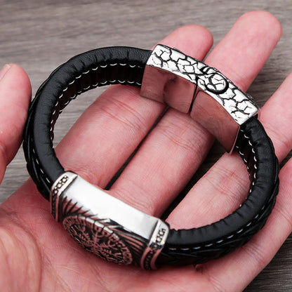Viking Vegvisir Compass Bangle Valknut Bracelet