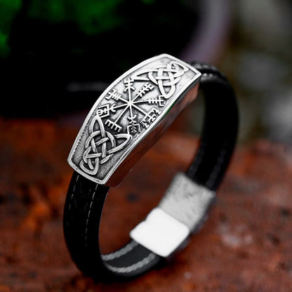 Classic Viking Vegvisir And Celtic Knot Bracelet