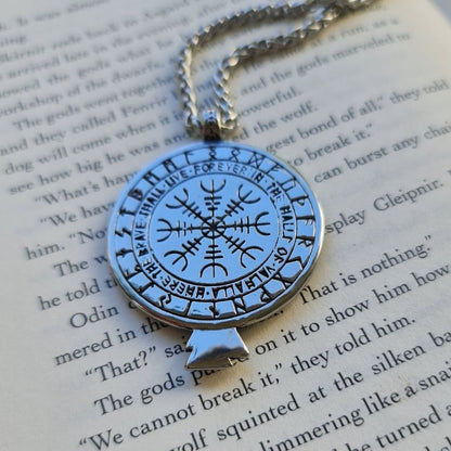 Norse Raven & Vegvisir Viking Symbol Necklace