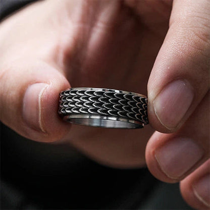 Retro Dragon Scale Spinner Anxiety Ring