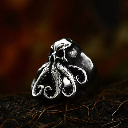 Octopus Skull Punk Stainless Steel Seaman Ring