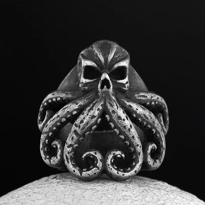 Octopus Skull Punk Stainless Steel Seaman Ring