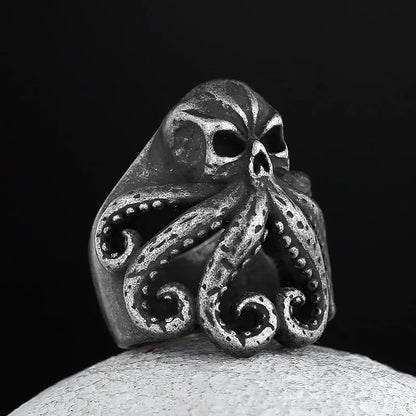 Octopus Skull Punk Stainless Steel Seaman Ring