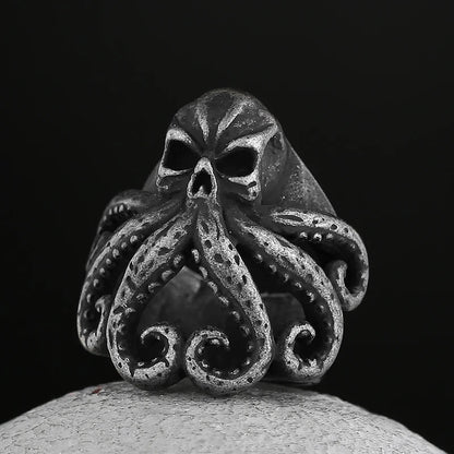 Octopus Skull Punk Stainless Steel Seaman Ring