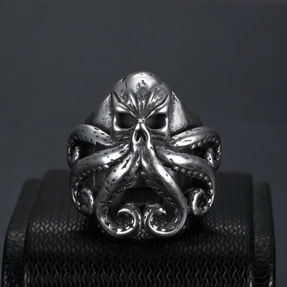 Octopus Skull Punk Stainless Steel Seaman Ring