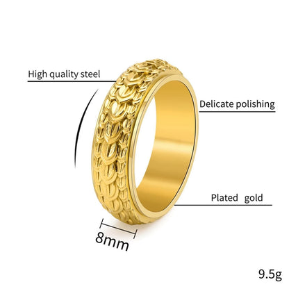 Dragon Scale Spinner Anxiety Titanium Steel Ring