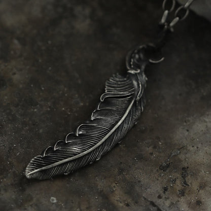 Handcrafted 999 Silver Feather Necklace